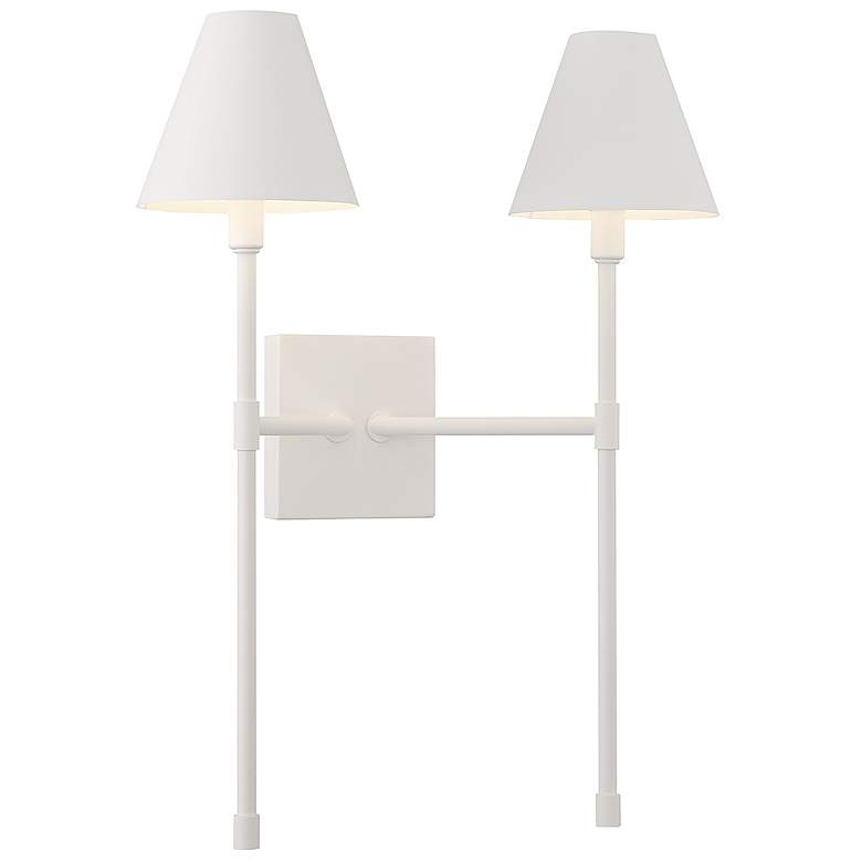 Image 3 Savoy House Essentials Jefferson 20" High Bisque White 2-Light Wall Sc more views
