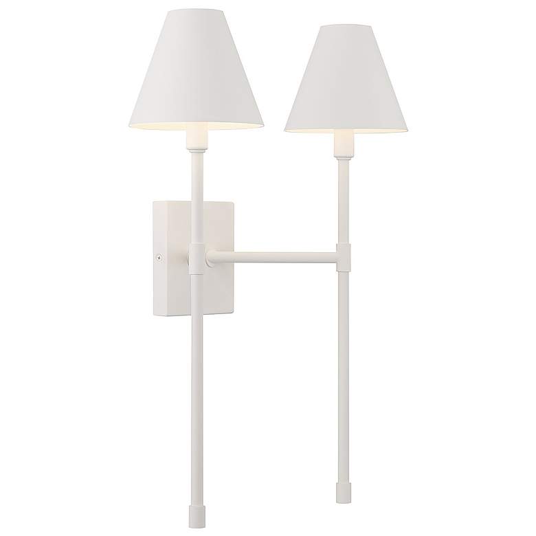 Image 4 Savoy House Essentials Jefferson 20" High Bisque White 2-Light Wall Sc more views