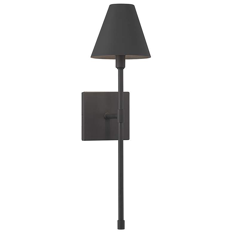 Image 4 Savoy House Essentials Jefferson 20" High Matte Black 1-Light Wall Sco more views