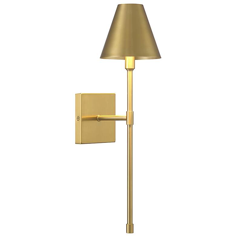 Image 1 Savoy House Essentials Jefferson 20" High Warm Brass 1-Light Wall Scon