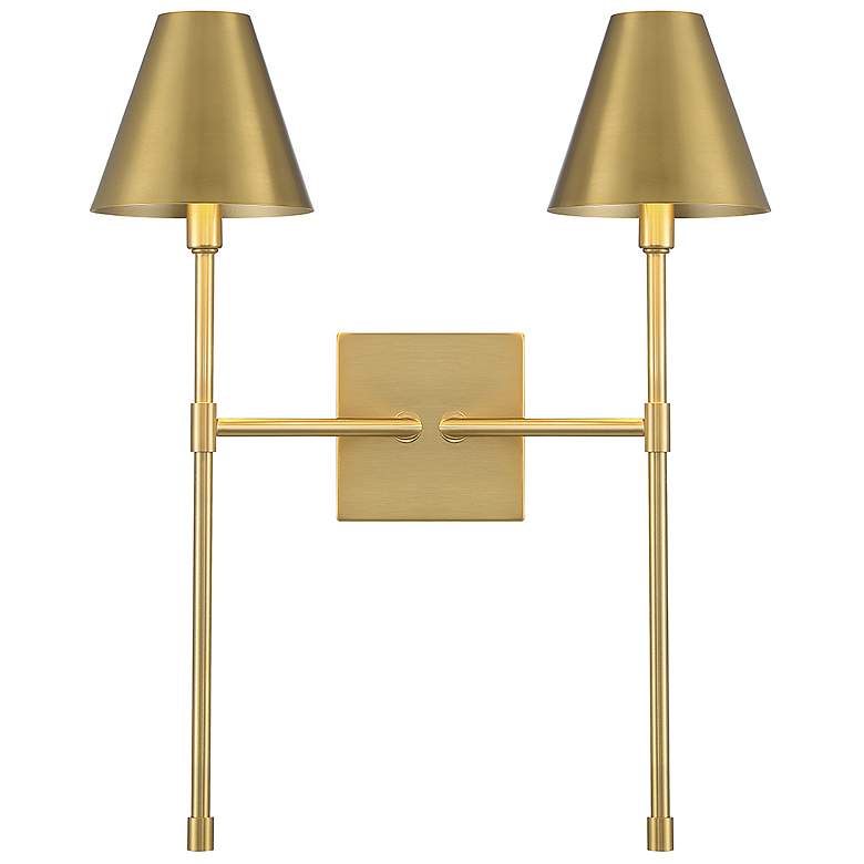 Image 1 Savoy House Essentials Jefferson 20" High Warm Brass 2-Light Wall Scon