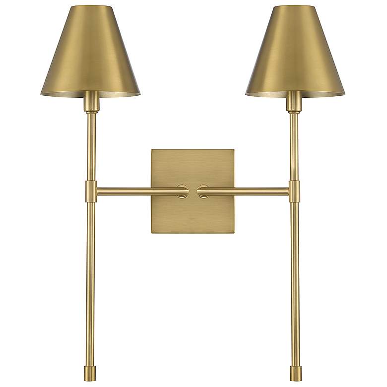 Image 2 Savoy House Essentials Jefferson 20" High Warm Brass 2-Light Wall Scon more views