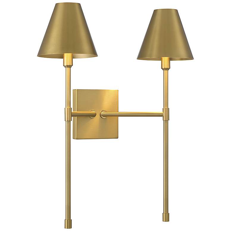 Image 3 Savoy House Essentials Jefferson 20" High Warm Brass 2-Light Wall Scon more views