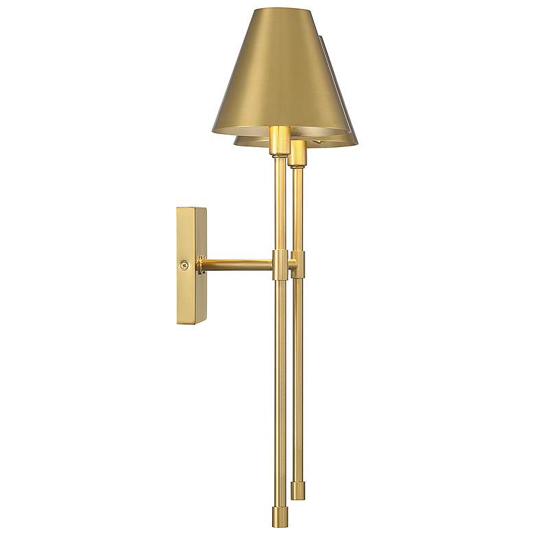 Image 5 Savoy House Essentials Jefferson 20" High Warm Brass 2-Light Wall Scon more views