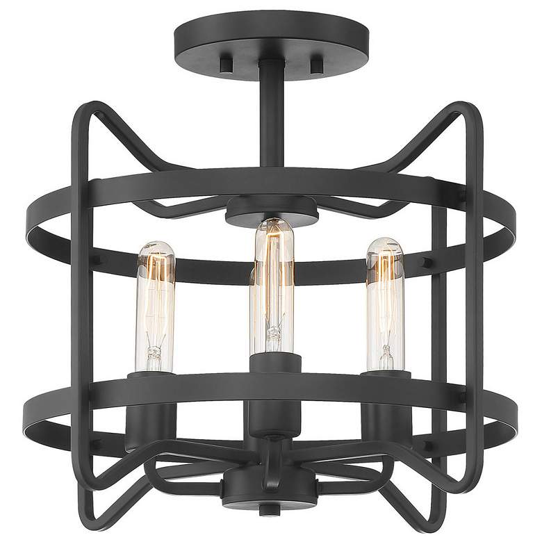Image 1 Savoy House Essentials Kent 16" Wide Matte Black 4-Light Ceiling Light