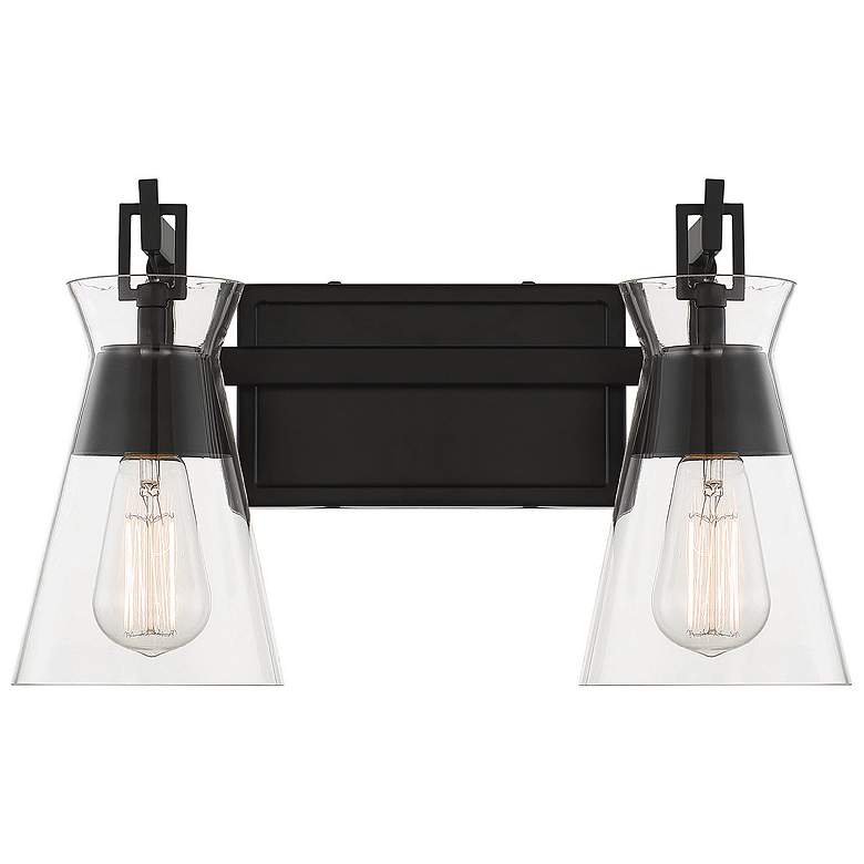 Image 1 Savoy House Essentials Lakewood 16" Wide 2-Light Matte Black Bath Ligh