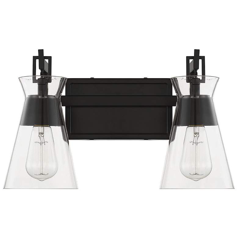 Image 2 Savoy House Essentials Lakewood 16" Wide 2-Light Matte Black Bath Ligh more views