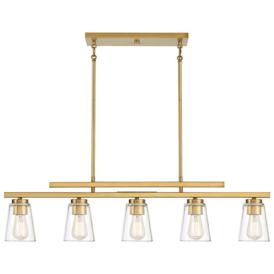 Savoy House Essentials Lakewood 17.5" Wide Warm Brass Linear Chandelie Savoy House Essentials Lakewood 17.5" Wide Warm Brass Linear Chandelie