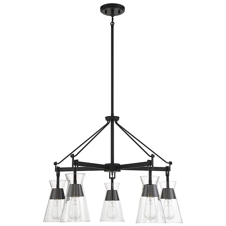 Image 4 Savoy House Essentials Lakewood 28" Wide Matte Black 5-Light Chandelie more views
