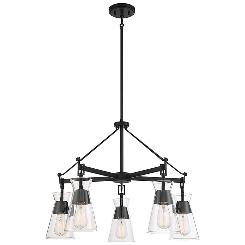 Image 5 Savoy House Essentials Lakewood 28" Wide Matte Black 5-Light Chandelie more views