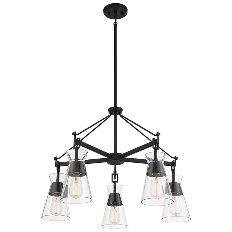 Image 6 Savoy House Essentials Lakewood 28" Wide Matte Black 5-Light Chandelie more views