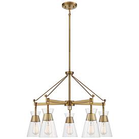 Image1 of Savoy House Essentials Lakewood 28" Wide Warm Brass 5-Light Chandelier
