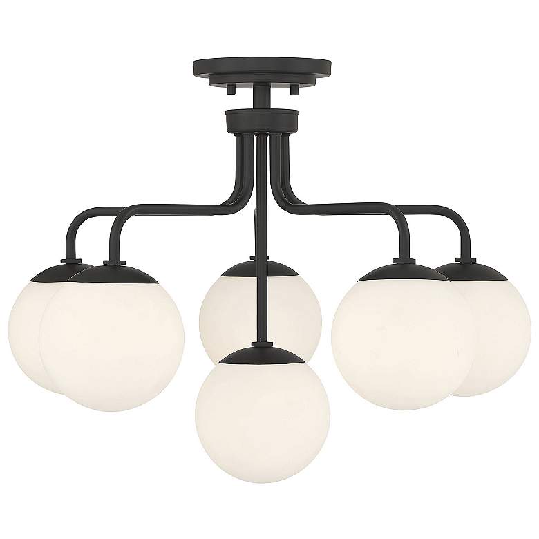 Image 1 Savoy House Essentials Marco 24" Wide Matte Black 6-Light Ceiling Ligh