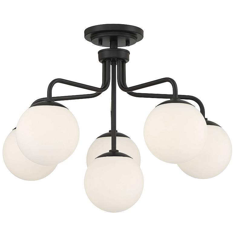 Image 3 Savoy House Essentials Marco 24" Wide Matte Black 6-Light Ceiling Ligh more views