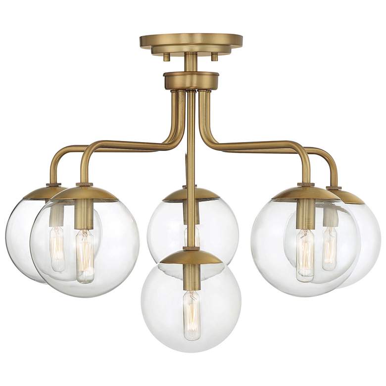 Image 1 Savoy House Essentials Marco 24" Wide Warm Brass 6-Light Ceiling Light
