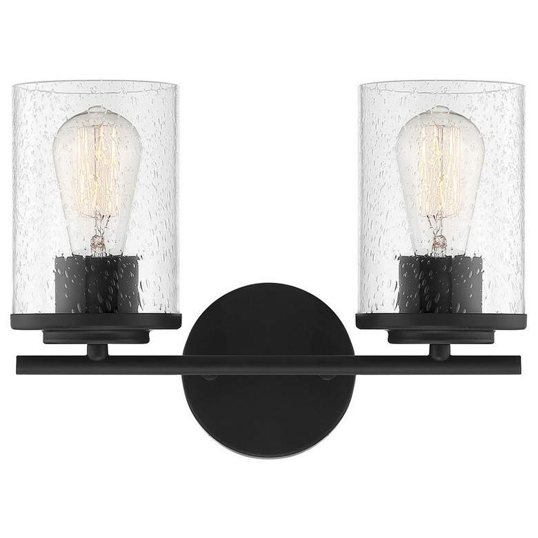 Image 1 Savoy House Essentials Marshall 13.25" Wide 2-Light Matte Black Bath L