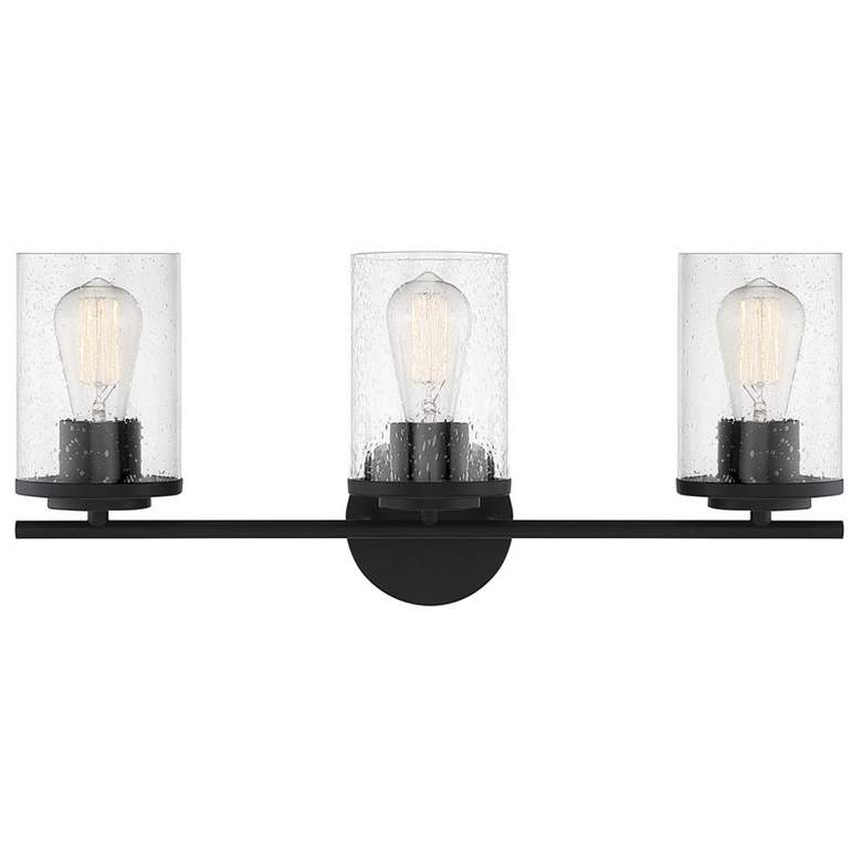 Image 1 Savoy House Essentials Marshall 22" Wide 3-Light Matte Black Bath Ligh