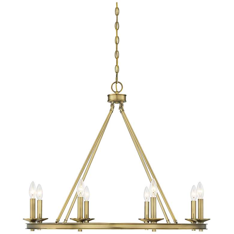 Image 1 Savoy House Essentials Middleton 33" Wide Warm Brass 8-Light Chandelie