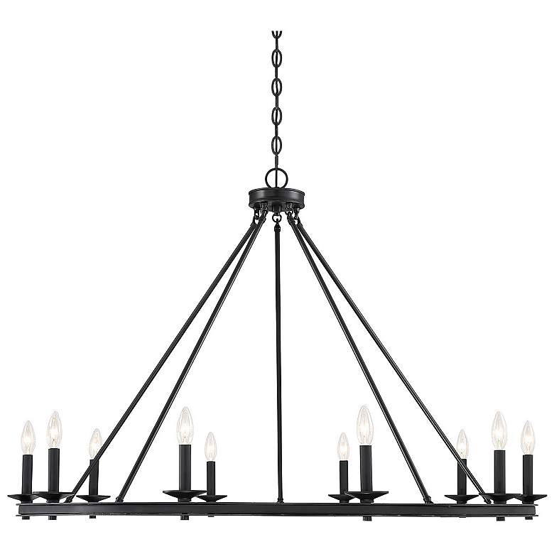 Image 1 Savoy House Essentials Middleton 45 inch Wide Matte Black 10-Light Chandel