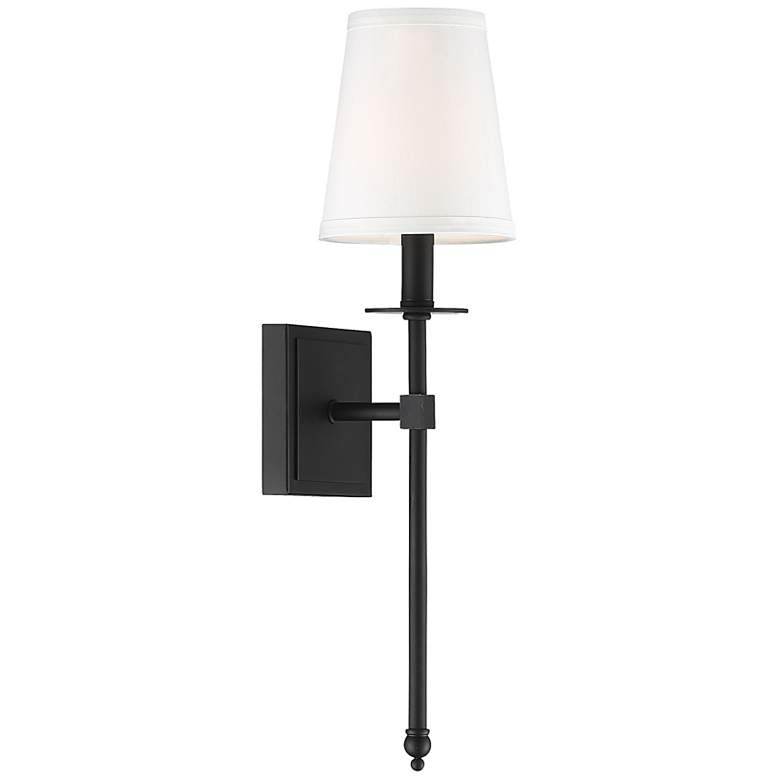 Image 6 Savoy House Essentials Monroe 20 inch High Matte Black 1-Light Wall Sconce more views