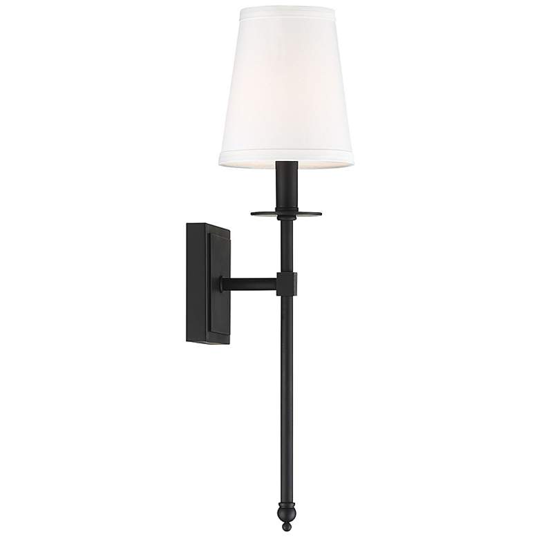 Image 7 Savoy House Essentials Monroe 20 inch High Matte Black 1-Light Wall Sconce more views