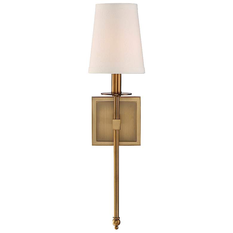 Image 4 Savoy House Essentials Monroe 20 inch High Warm Brass 1-Light Wall Sconce more views