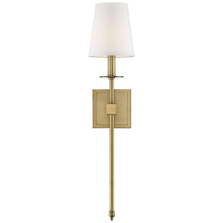 Image 3 Savoy House Essentials Monroe 24 inch High Warm Brass 1-Light Wall Sconce more views