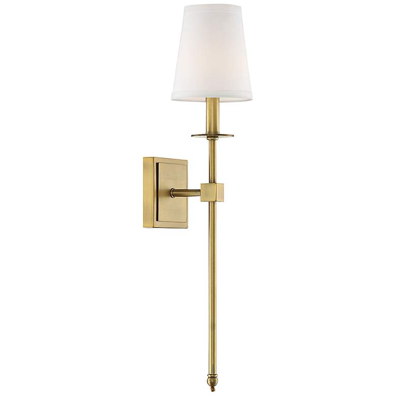 Image 4 Savoy House Essentials Monroe 24 inch High Warm Brass 1-Light Wall Sconce more views