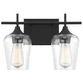 Image1 of Savoy House Essentials Octave 13.75" Wide 2-Light Black Bath Light