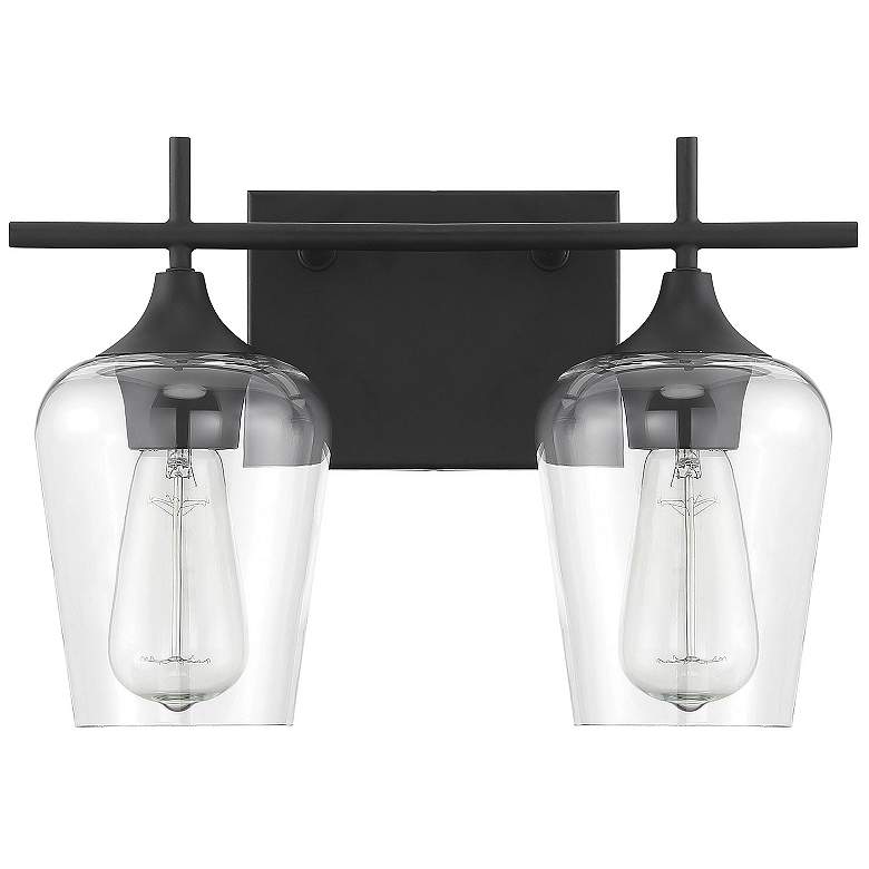 Image 2 Savoy House Essentials Octave 13.75" Wide 2-Light Black Bath Light more views