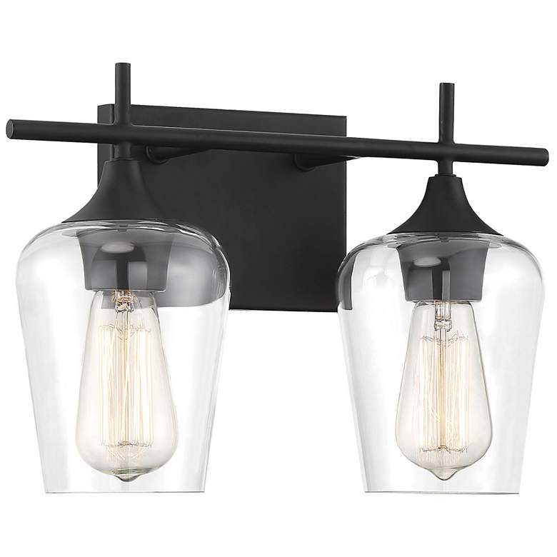 Image 3 Savoy House Essentials Octave 13.75" Wide 2-Light Black Bath Light more views