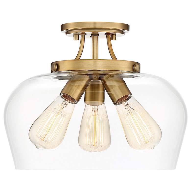 Image 1 Savoy House Essentials Octave 13" Wide Warm Brass 3-Light Ceiling Ligh