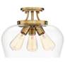 1_Savoy House Essentials Octave 13" Wide Warm Brass 3-Light Ceiling Ligh