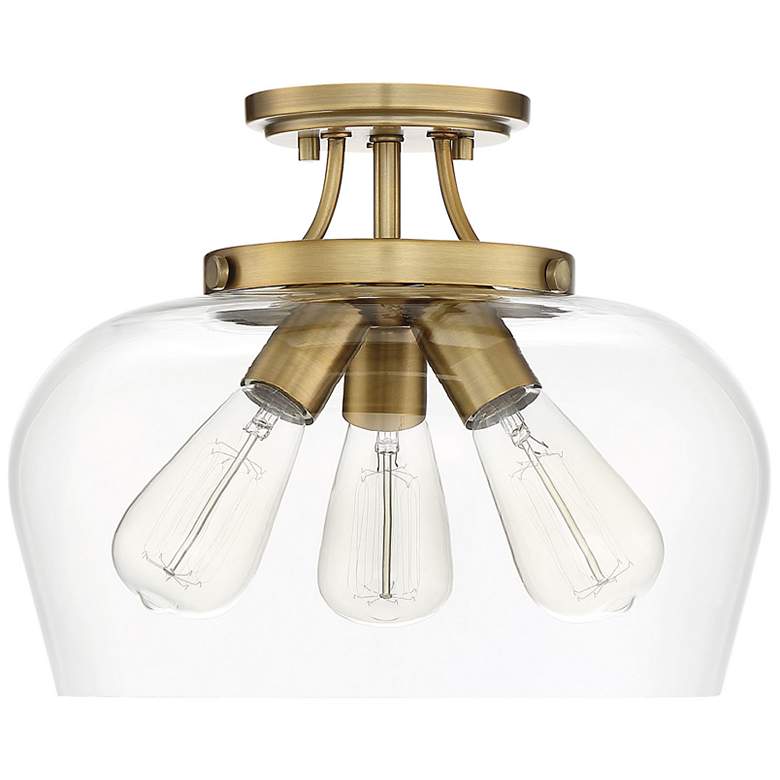 Image 2 Savoy House Essentials Octave 13" Wide Warm Brass 3-Light Ceiling Ligh more views