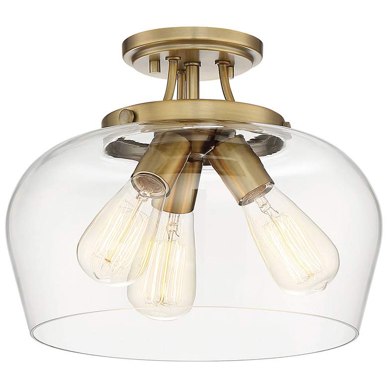 Image 5 Savoy House Essentials Octave 13" Wide Warm Brass 3-Light Ceiling Ligh more views