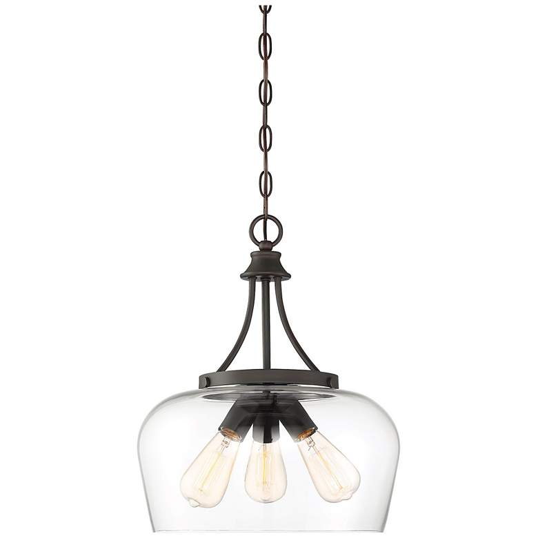 Image 1 Savoy House Essentials Octave 15" Wide English Bronze 3-Light Pendant