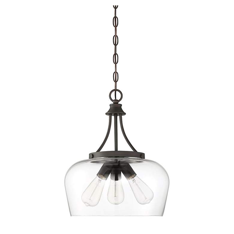 Image 2 Savoy House Essentials Octave 15" Wide English Bronze 3-Light Pendant more views