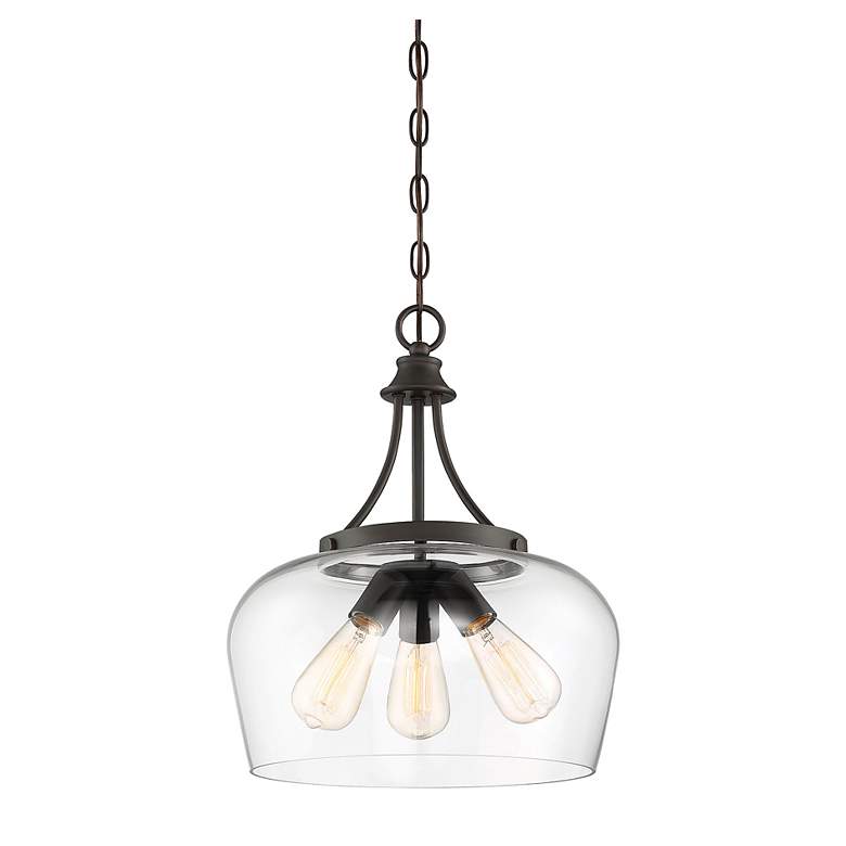 Image 3 Savoy House Essentials Octave 15" Wide English Bronze 3-Light Pendant more views
