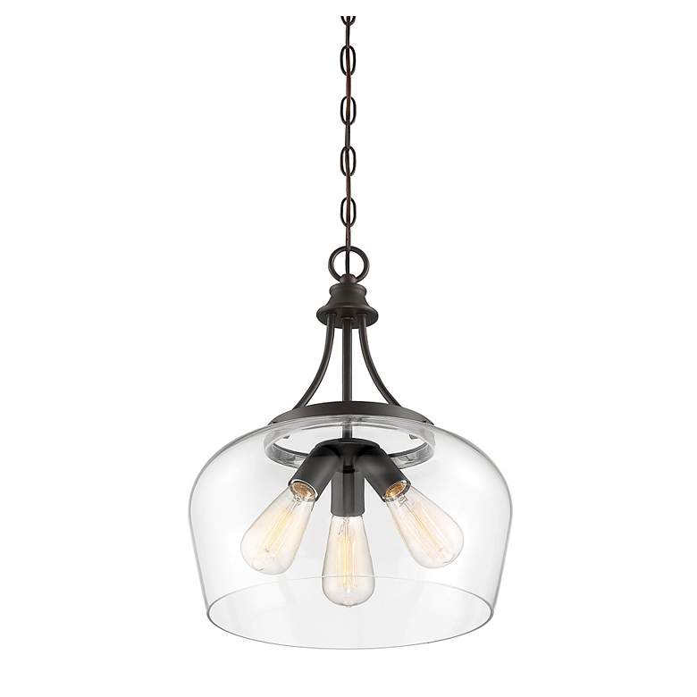 Image 4 Savoy House Essentials Octave 15" Wide English Bronze 3-Light Pendant more views