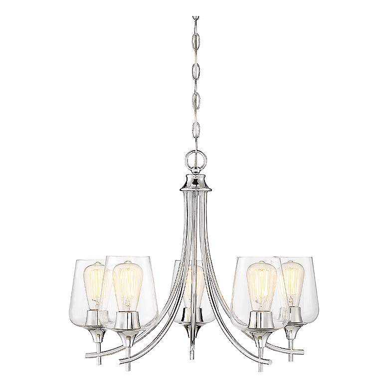 Image 1 Savoy House Essentials Octave 23 inch Wide Polished Chrome 5-Light Chandel