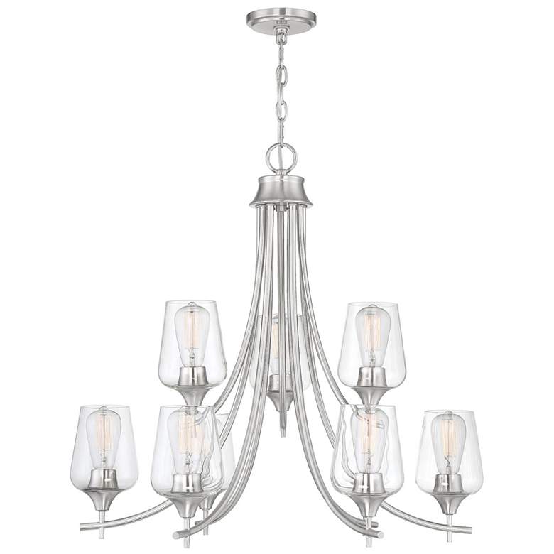 Image 1 Savoy House Essentials Octave 30" Wide Satin Nickel 9-Light Chandelier