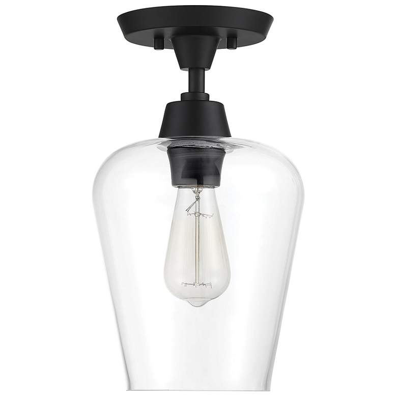 Image 2 Savoy House Essentials Octave 8" Wide Black 1-Light Ceiling Light more views