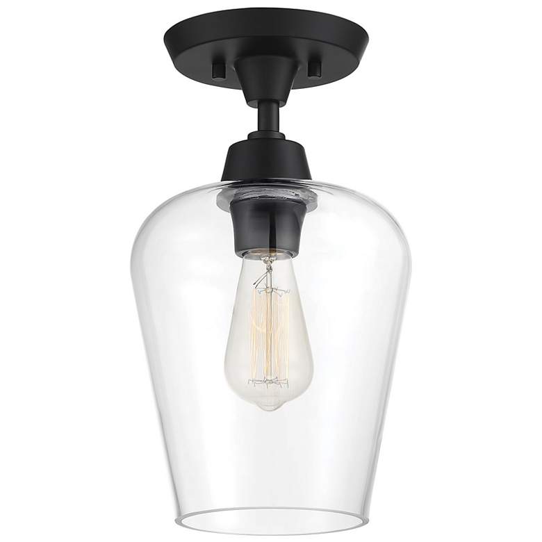 Image 3 Savoy House Essentials Octave 8" Wide Black 1-Light Ceiling Light more views
