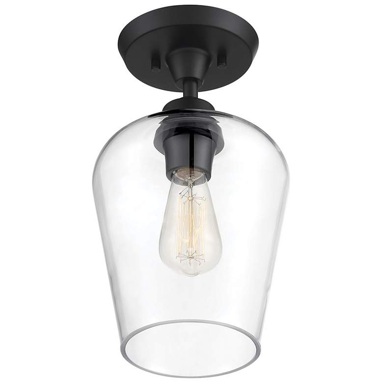 Image 4 Savoy House Essentials Octave 8" Wide Black 1-Light Ceiling Light more views