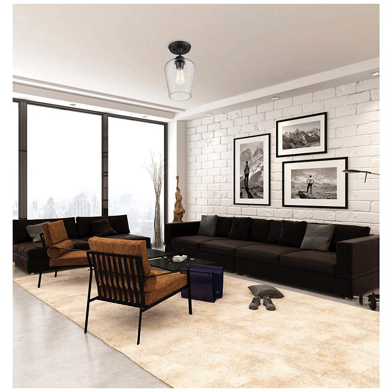 Image 6 Savoy House Essentials Octave 8" Wide Black 1-Light Ceiling Light more views