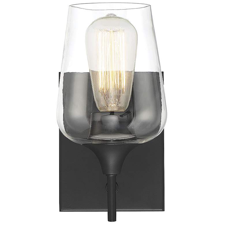 Image 1 Savoy House Essentials Octave 9.5" High Black 1-Light Wall Sconce