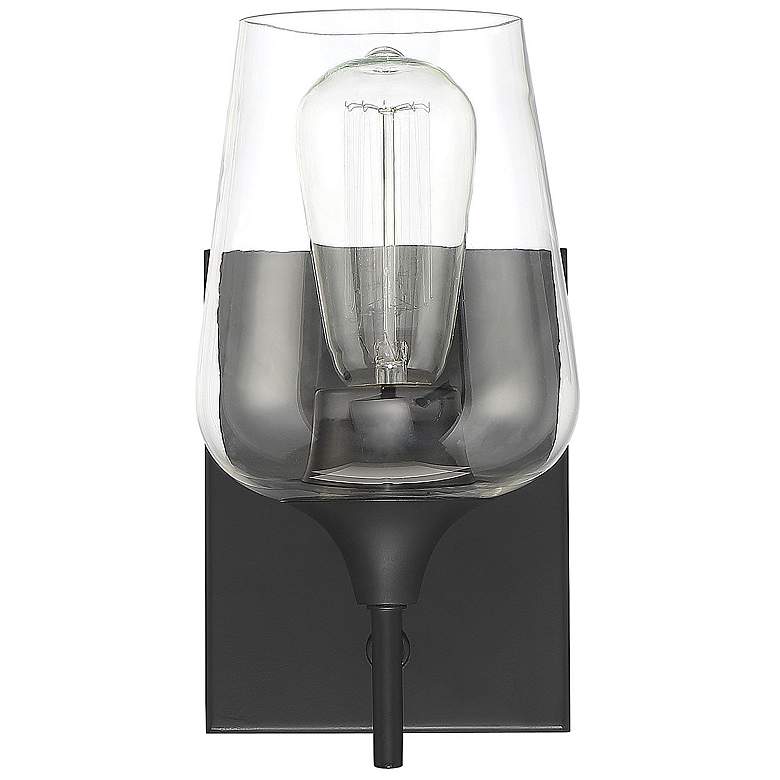 Image 2 Savoy House Essentials Octave 9.5" High Black 1-Light Wall Sconce more views