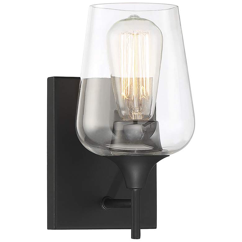 Image 3 Savoy House Essentials Octave 9.5" High Black 1-Light Wall Sconce more views