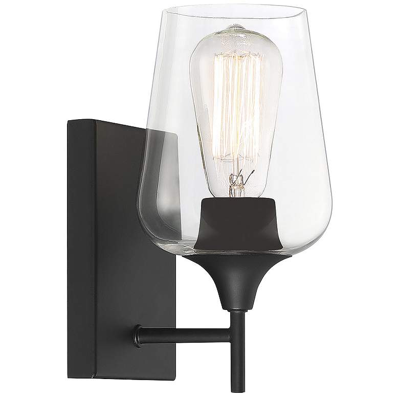 Image 4 Savoy House Essentials Octave 9.5" High Black 1-Light Wall Sconce more views