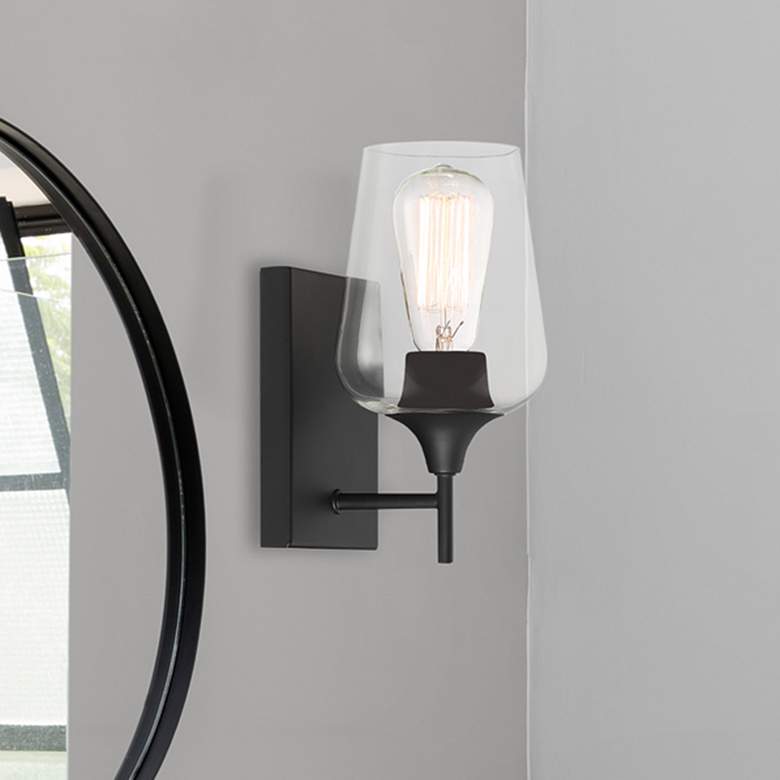 Image 1 Savoy House Essentials Octave 9.5" High English Bronze 1-Light Wall Sc